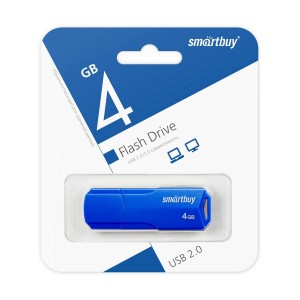 Флеш-накопитель 4Gb SmartBuy USB 2.0 CLUE Blue (SB4GBCLU-BU)