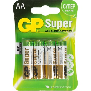 Батарейка AA GP LR06-4BL Super Alkaline, 1.5В