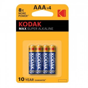 Батарейка AAA Kodak LR03-4BL Max, 1.5В, (4/40/200/32000)