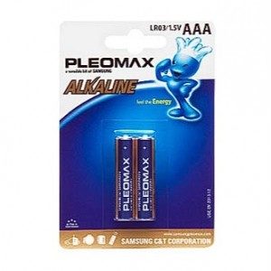 Батарейка AAA Samsung Pleomax LR03-2BL Alkaline, 1.5В, (2/20/400)