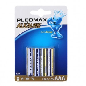 Батарейка AAA Samsung Pleomax LR03-4BL Alkaline, 1.5В, (4/40/400)