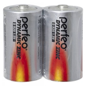 Батарейка D Perfeo R20-2P Dynamic Zinc, 1.5В, (2/24/288)