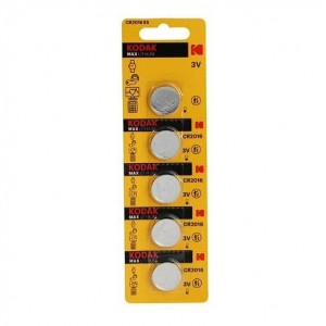 Батарейка Kodak CR2016-5BL, 3В, (5/60/360)