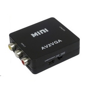 Адаптер Mini AV/VGA 1080p Converter to 3 rca (black) (Адаптер H128)