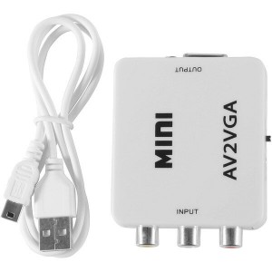 Адаптер Mini AV/VGA 1080p Converter to 3 rca (white) (Адаптер H129)