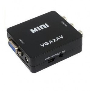Адаптер Mini VGA/AV 1080p Converter to 3 rca (black) (Адаптер H130)