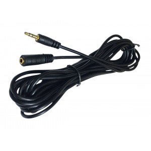 Кабель AUX, Jack 3,5mm(m) - Jack 3,5mm(f) SmartBuy KA-325-150, 5м, круглый, силикон, цвет: черный