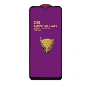 Стекло защитное  для XIAOMI Redmi 9A/9C/9AT/9i/10A/Poco C3/C31,  глянцевое, полный клей, цвет: чёрный, в техпаке