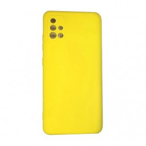 Чехол силиконовый без бренда для SAMSUNG Galaxy A51, тонкий, непрозрачный, матовый, цвет: желтый (П-19)