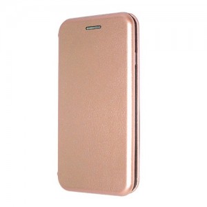 Чехол книжка на силиконовой основе и магните для Samsung Galaxy A02S Book, с округленными краями, розовое золото (П-19)