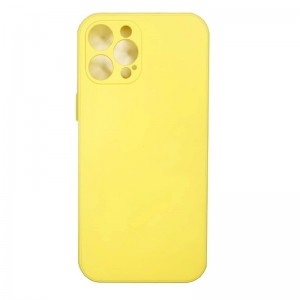 Чехол силиконовый soft touch для iPhone 12 Pro (6.1) (с бархатом внутри), в техпаке, желтый (П-19)