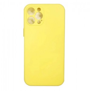 Чехол силиконовый soft touch для iPhone 12 Pro Max (6.7) (с бархатом внутри), в техпаке, желтый (П-19)