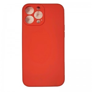 Чехол силиконовый soft touch для iPhone 12 Pro Max (6.7) (с бархатом внутри), в техпаке, красный (П-19)