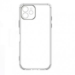 Накладка силиконовая противоударная тонкая с защитой камеры для iPhone 12 (6.1), прозрачный (П-19)