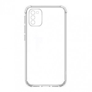 Накладка силиконовая противоударная тонкая с защитой камеры для Samsung Galaxy A03S, прозрачный (П-19)