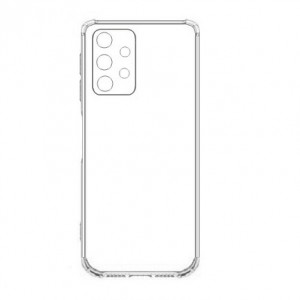 Накладка силиконовая противоударная тонкая с защитой камеры для Samsung Galaxy A52, прозрачный (П-19)