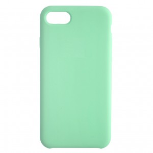 Чехол силиконовый без бренда для для iPhone 7/8  тонкий, непрозрачный, матовый, цвет: бирюзово зеленый (П-19)