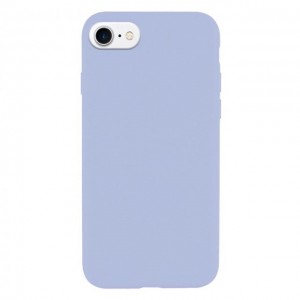 Чехол силиконовый без бренда для для iPhone 7/8, тонкий, непрозрачный, матовый, цвет: сиреневый (П-19)