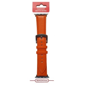 Ремешок для APPLE Watch 38-41mm глянцевый (Эко-кожа), цвет: оранжевый (П-19)