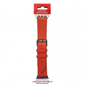 Ремешок для APPLE Watch 42-45mm глянцевый (Эко-кожа), цвет: красный (П-19)
