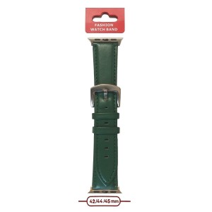 Ремешок для APPLE Watch 42-45mm глянцевый (Эко-кожа), цвет: темно-зеленый (П-19)