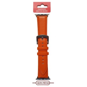 Ремешок для APPLE Watch 42-45mm глянцевый (Эко-кожа), цвет: оранжевый (П-19)