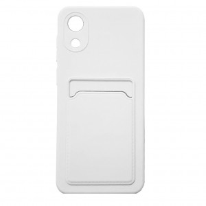 Чехол силиконовый матовый с визитницей и защитой камеры для Samsung Galaxy A03 Core 4G/A32 (5G), белый
