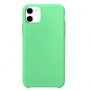 Чехол силиконовый без бренда для APPLE iPhone 11, тонкий, непрозрачный, матовый, цвет: зеленый