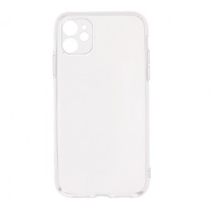 Накладка силиконовая противоударная тонкая с защитой камеры для iPhone 11, прозрачный