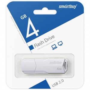 Флеш-накопитель 4Gb SmartBuy USB 2.0 CLUE White (SB4GBCLU-W)