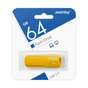 Флеш-накопитель 64Gb SmartBuy USB 2.0 CLUE Yellow (SB64GBCLU-Y)