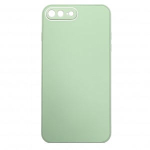 Накладка "имитация бархатное стекло" с силиконовыми краями для iPhone 7 Plus/8 Plus, салатовый