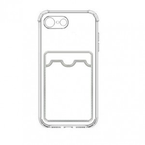 Накладка силиконовая с визитницей и защитой камеры для iPhone 7/8, прозрачный