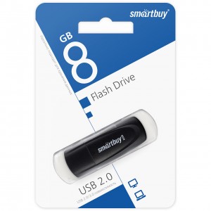 Флеш-накопитель 8GB SmartBuy USB 2.0 Scout Black (SB2SCK)