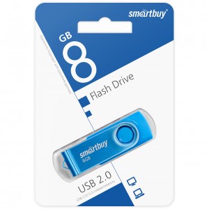 Флеш-накопитель 8GB SmartBuy USB 2.0 Twist Blue (SB2TWB)