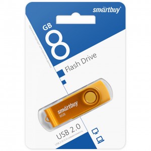 Флеш-накопитель 8GB SmartBuy USB 2.0 Twist Yellow (SB2TWY)