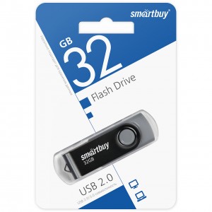 Флеш-накопитель 32GB SmartBuy USB 2.0 Twist Black (SB2TWK)