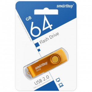 Флеш-накопитель 64GB SmartBuy USB 2.0 Twist Yellow (SB2TWY)
