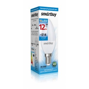 Светодиодная (LED) Лампа Smartbuy-C37-12W/6000 (SBL-C37-12-60K-E14)