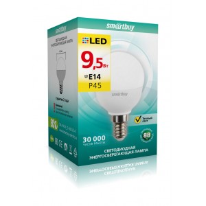 Светодиодная (LED) Лампа Smartbuy-P45-9,5W/3000/E14 (SBL-P45-9_5-30K-E14)/100