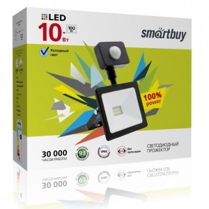 Светодиодный (LED) прожектор FL Sensor Smartbuy-10W/6500K/IP65 (SBL-FLSen-10-65K)/50