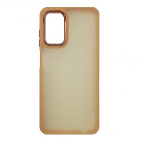 Накладка пластиковая с силиконовыми краями прозрачно-матовая для Samsung Galaxy A13 (4G/5G)/A04S, оранжевый