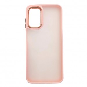 Накладка пластиковая с силиконовыми краями прозрачно-матовая для Samsung Galaxy A13 (4G/5G)/A04S, розовый