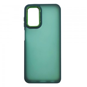Накладка пластиковая с силиконовыми краями прозрачно-матовая для Samsung Galaxy A13 (4G/5G)/A04S, темно-зеленый