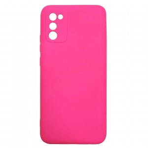 Чехол силиконовый без бренда для SAMSUNG Galaxy A02S,  тонкий, непрозрачный, матовый, цвет:  ярко-малиновый (П19)