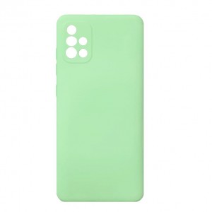 Чехол силиконовый без бренда для SAMSUNG Galaxy A51,  тонкий, непрозрачный, матовый, цвет: бирюзовый (П-19)