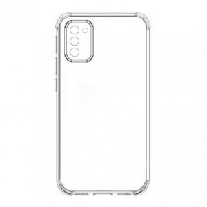 Накладка силиконовая противоударная тонкая с защитой камеры для Samsung Galaxy A02S, прозрачный