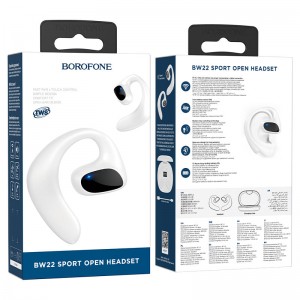Наушники внутриканальные Borofone BW22, пластик, силикон, микрофон, bluetooth 5.1, цвет: белый
