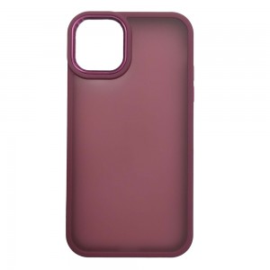 Накладка с силиконовыми краями для iPhone 11 прозрачно-матовая, бордовый