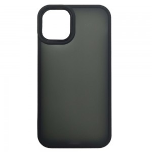 Накладка с силиконовыми краями для iPhone 11 прозрачно-матовая, черный